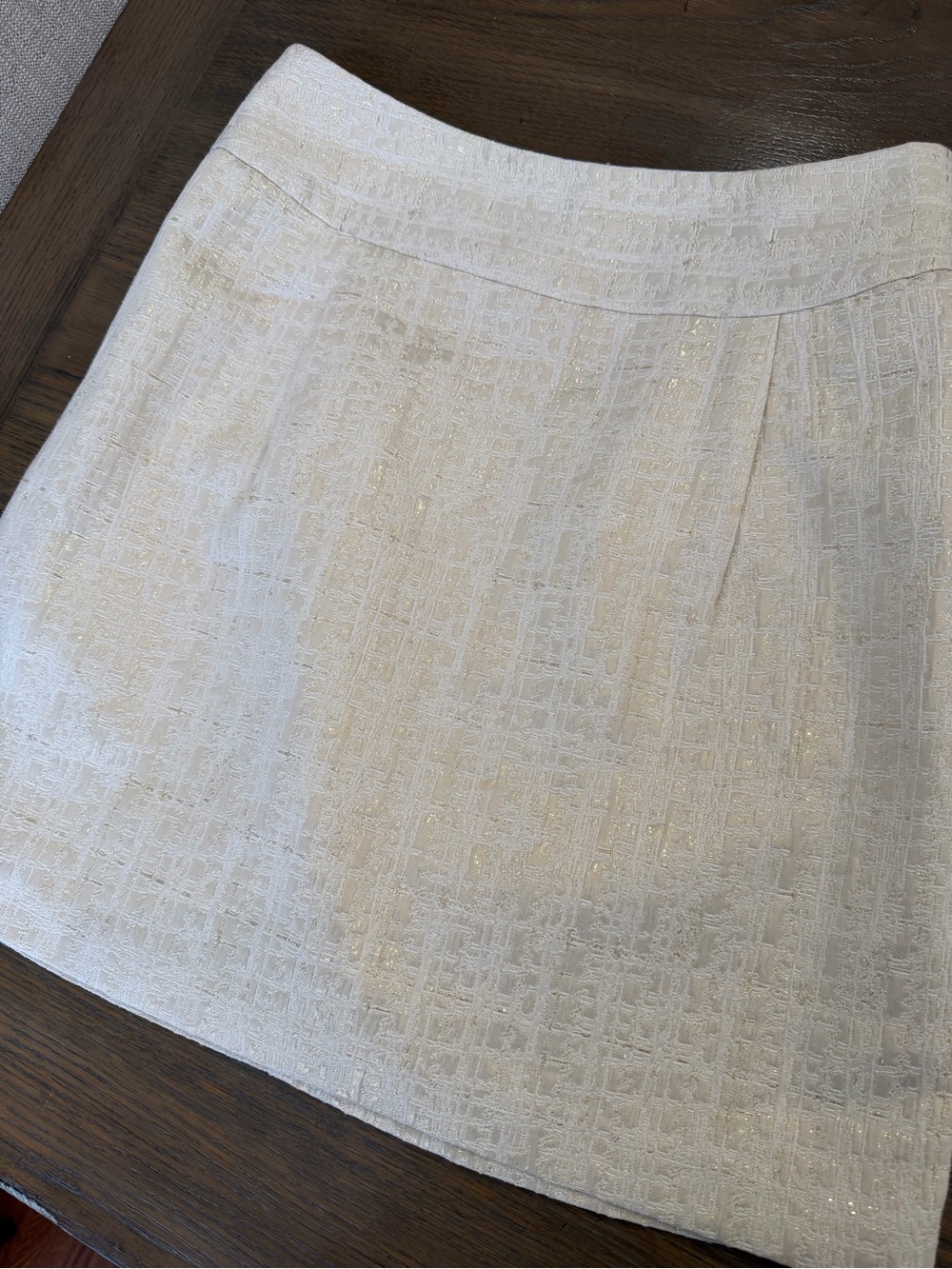 Metallic gold and cream textured mini pencil skirt